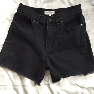 Madewell High Rise Black Denim Shorts
